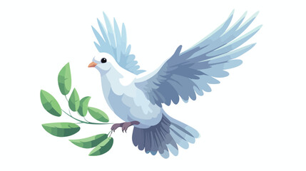 Cute gray translucent dove pigeon or bird flying an