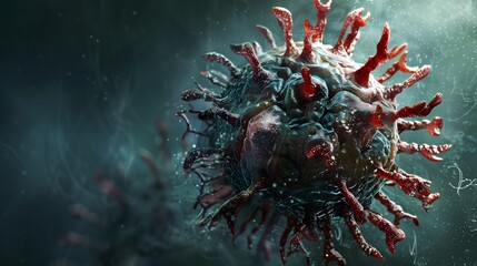 A monster formed from a mutated virus with its body cons - obrazy, fototapety, plakaty