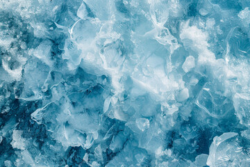 Obraz premium Textured surface of an iceberg, showcasing its rugged edges and icy formations. Iceberg textures offer a crisp and invigorating backdrop