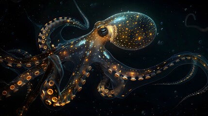 Obraz premium a bioluminescent squid 