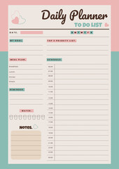 Daily planner, planner, daily activities