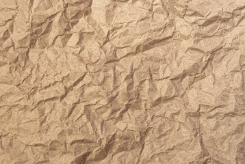 Background made of crumpled kraft paper