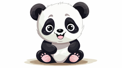 Cute happy panda in Scandinavian style. Funny kawai