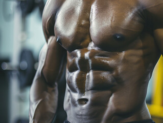 Close-up photo of a man's abs