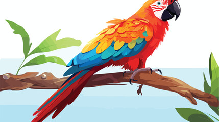 Ara parrot tropical bird of colorful plumage. Exoti