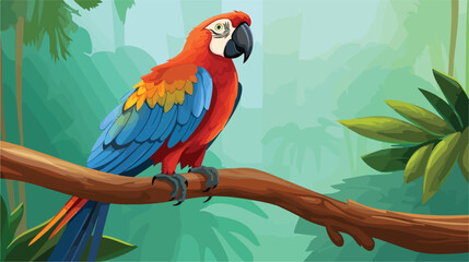 Ara parrot tropical bird of colorful plumage. Exoti