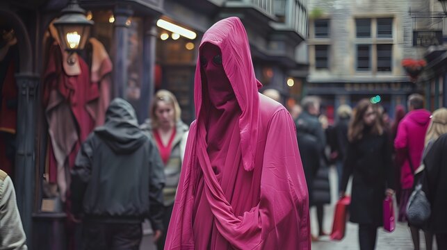 A Dementor dressed in a bright pink robe 