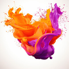 colorful splashes on white