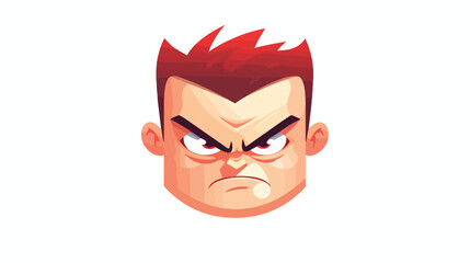 Arrogant disgruntled face avatar. Cute emoji charac