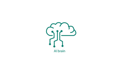 AI Brain Vector Icon Illustration Design