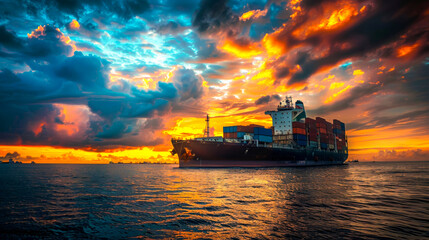 Cargo Boat on the Sea
