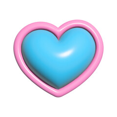 Inflated 3d heart with plasticine effect. Icon in y2k style. Vector illustration