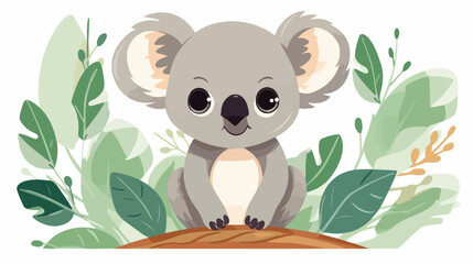 Cute small koala. Funny tropical jungle bear. Adora