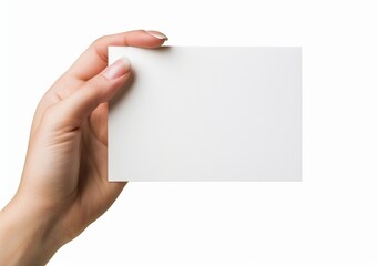 Obraz premium mockup, Hand Holding a Blank Card (Vertical)