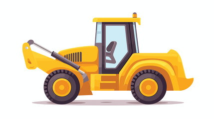 Obraz na płótnie Canvas Cute tractor with ladle dipper. Construction vehicl