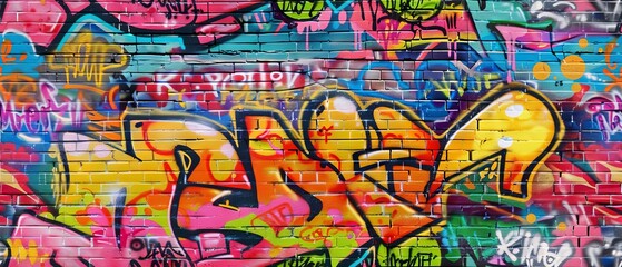 Seamless Graffiti Background Wallpaper - obrazy, fototapety, plakaty