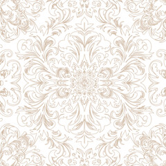 Vector decorative elegant vector seamless pattern design with white background