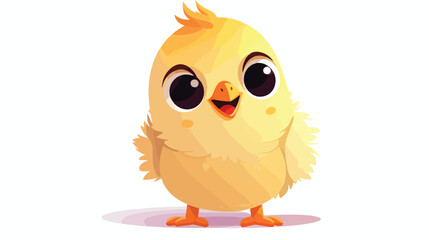 Cute yellow chicken. Funny small chick. Happy adora