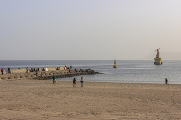 Busan, South Korea - April 14 2024 "Haeundae Beach and surrounding, famous area for South Koreans"