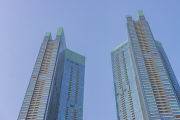 Busan, South Korea - April 14 2024 "Haeundae Beach and surrounding, famous area for South Koreans"