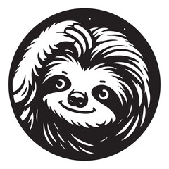 Black and White Sloth Vector  Silhouettes - Sloth Silhouette