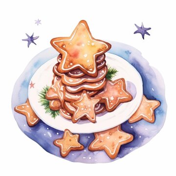 Christmas cookies watercolor, delightful Christmas cookies watercolor
