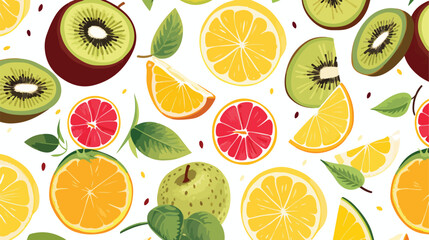 Decorative seamless pattern with cut or split fresh