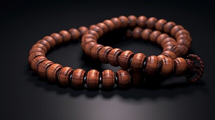 wood prayer beads isolated on white background UHD WALLPAPER