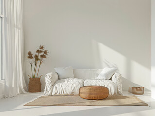 Contemporary chic interiors with minimalistic decor and natural lighting. Interior design...