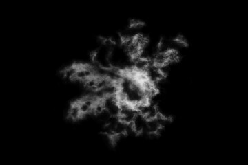 Textured cloud,Abstract black,isolated on black background