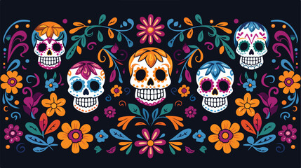 Dia de los Muertos background means Day of Dead and