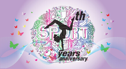 Yoga logo design. Women silhouette on background. Vector illustration.