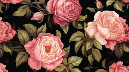 Beautiful romantic seamless pattern with blooming A