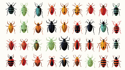 Beetles card design. Bugs frame vertical background