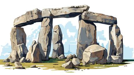 Big rocks construction ancient dolmen from heavy st