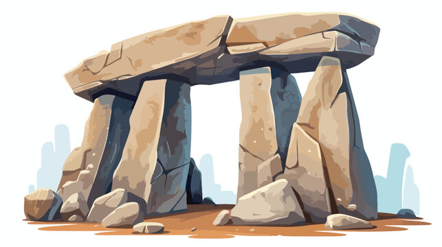 Big rocks construction ancient dolmen from heavy st