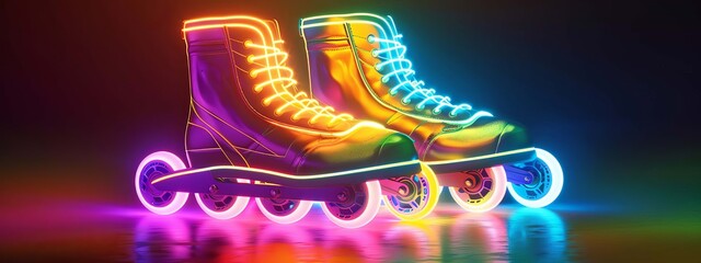 neon skates, Generative AI,