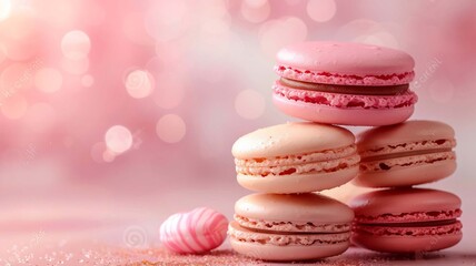 Obraz premium French food. macaroons on a beautiful background. selective focus. Generative AI
