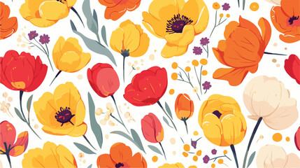 Botanical seamless pattern with gorgeous blooming t