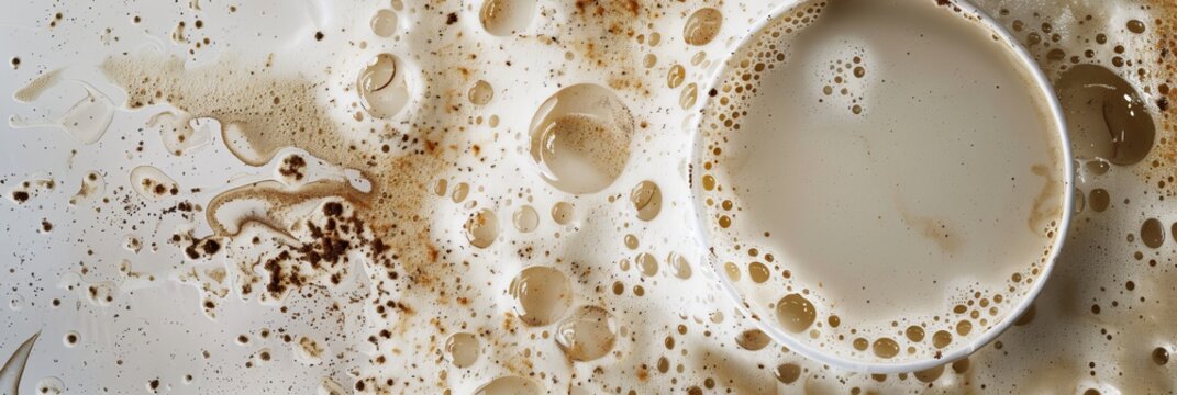 A cup of coffee with a lot of foam and a lot of coffee in it