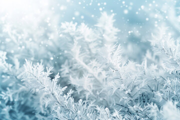 Textured intricate frost patterns and icy formations, offer a chilly and wintery backdrop, perfect for conveying coziness and seasonal charm in holiday-themed branding.