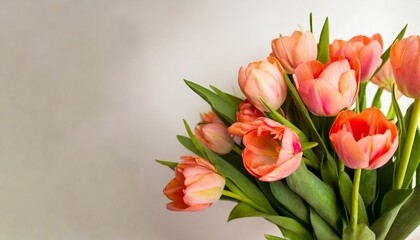 Obraz premium ピンクのチューリップの花束