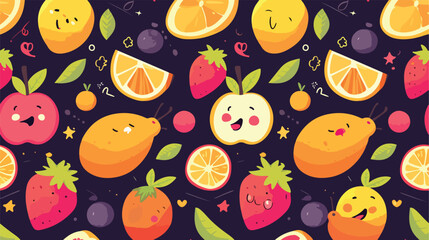 Bright colored seamless pattern with cute fresh exo