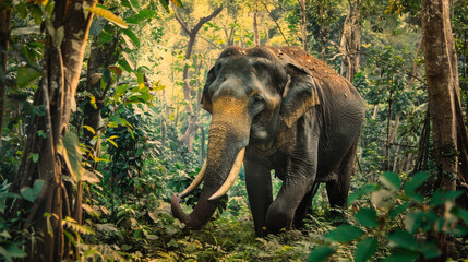 Fototapeta premium Thai elephant in the forest