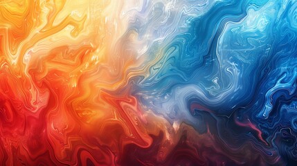 Vibrant abstract painting, swirls of color blending seamlessly, perfect for a bold wallpaper - obrazy, fototapety, plakaty