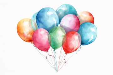 watercolor painting of a bunch of balloons party, celebration, birthday