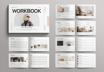 Workbook Template Design Layout Landscape - obrazy, fototapety, plakaty