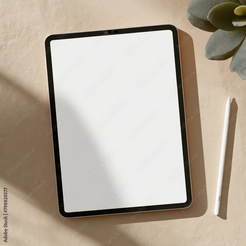 Poster tablet mockup for application presentation, web design or user interface design - template for repre