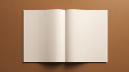 3D Rendering of Opened Blank White A4 Magazine Brochure Mockup
