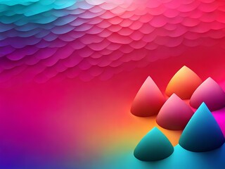 Abstract gradient background. Minimalist style with vibrant perspective 3d geometric smooth shapes. 